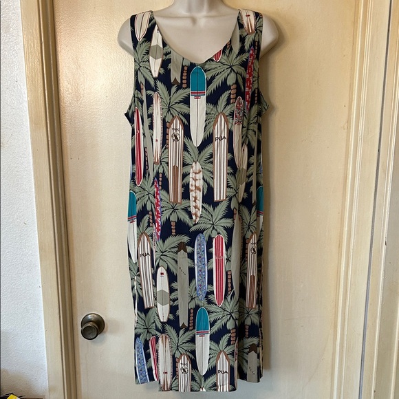 reyn spooner Dresses & Skirts - reyn spooner Navy Tropical Surfboard Print Mini Dress size L